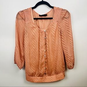 THE LIMITED Two-Piece Tank & Textured Blouse in Salmon Size XS